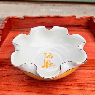 Bát Sen Thả Hoa, Bát “Minh đường tụ thủy” Vân Đá Hoa Cương Chữ Tài Lộc 3 Màu (Xanh, Đỏ, Vàng) - 3 Cỡ (17cm, 20cm, 22cm)