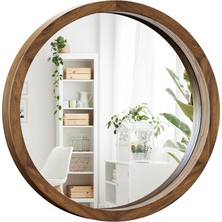  Gương tròn viền gỗ treo tường  Khung gương tròn viền gỗ 