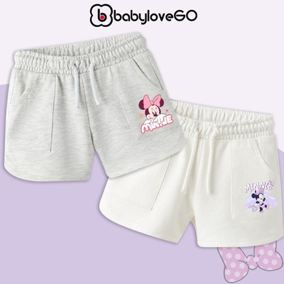 Quần đùi bé gái BabyloveGO, quần short mùa hè cho bé gái co giãn thoáng khí in hình Mickey Minne