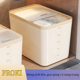 Thùng Đựng Gạo Thông Minh Chống Ẩm Côn Trùng Proki PKS 5kg - 10kg - 15kg Chất Liệu Nhựa Cao Cấp