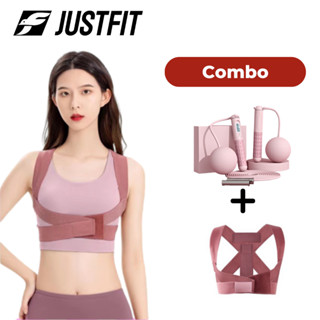 Combo dây nhảy không dây đếm số và đai bảo vệ vòng 1 JUSTFIT chống gù lưng khi tập thể dục