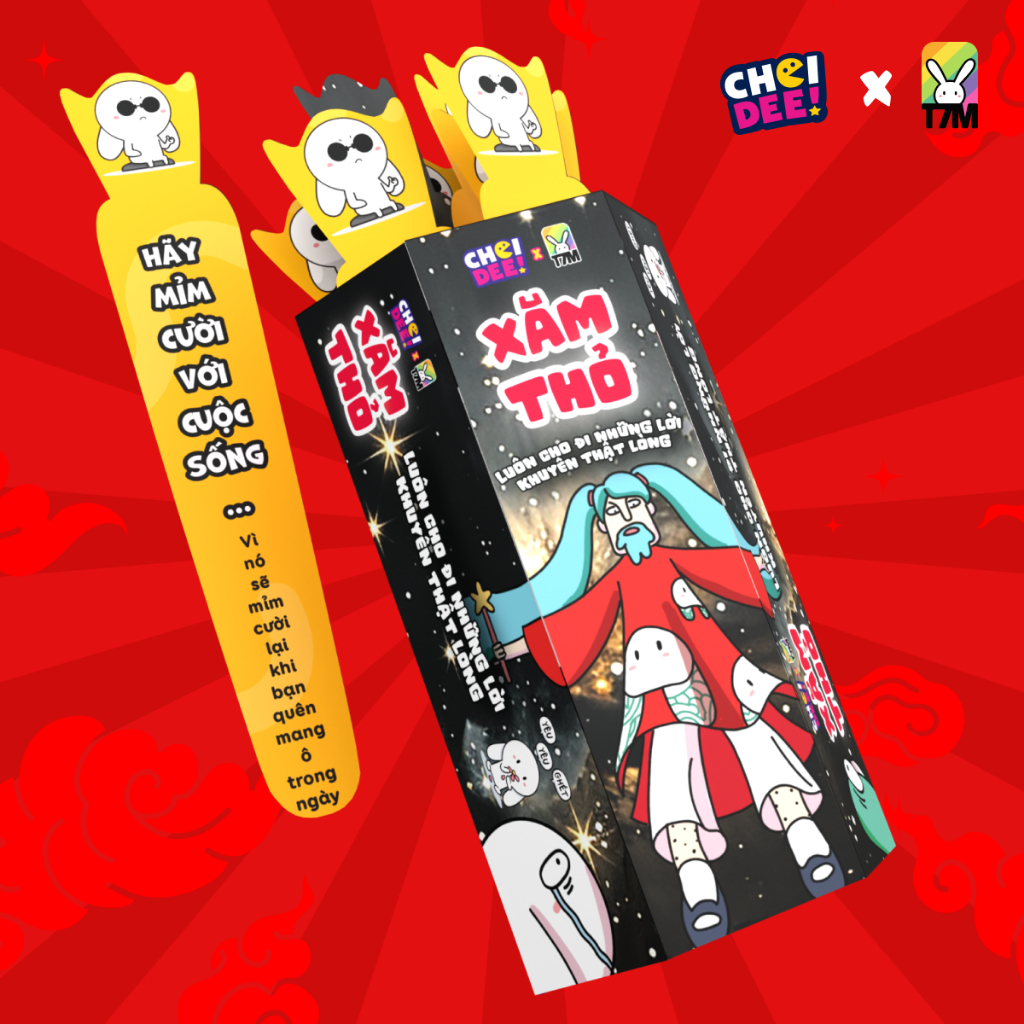 Bộ Trò Chơi Xăm Thỏ Gieo Quẻ May Mắn Phiên Bản Thỏ Bảy Màu X Choidee