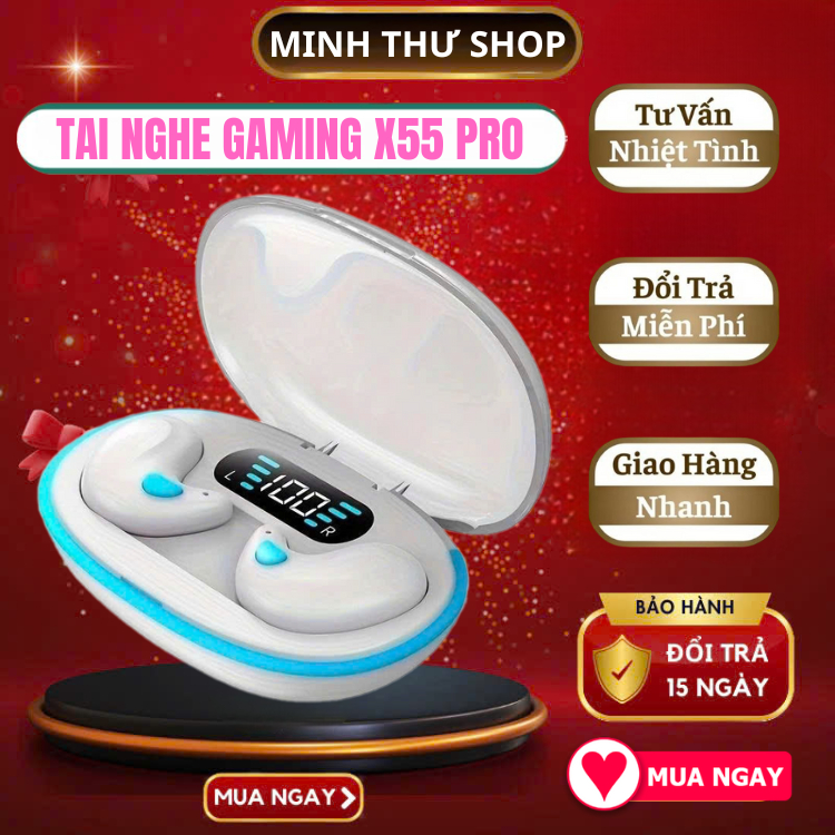 Tai Nghe Bluetooth 5.3 TWS Không Dây Mini X55 / F9 / M10 / M100 PRO Chống Nước Giảm Tiếng Ồn IPX5 , Màn Hình LED