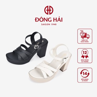 Giày Sandal Cao Gót Nữ Đông Hải Quai Chéo Mũi Vuông Gót Trụ 10cm - S32D7