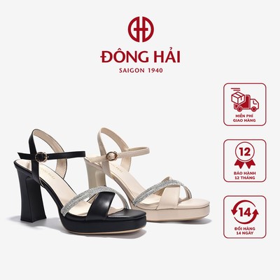 Giày Sandal Cao Gót Đông Hải Platform Quai Chéo Kim Sa - S5830