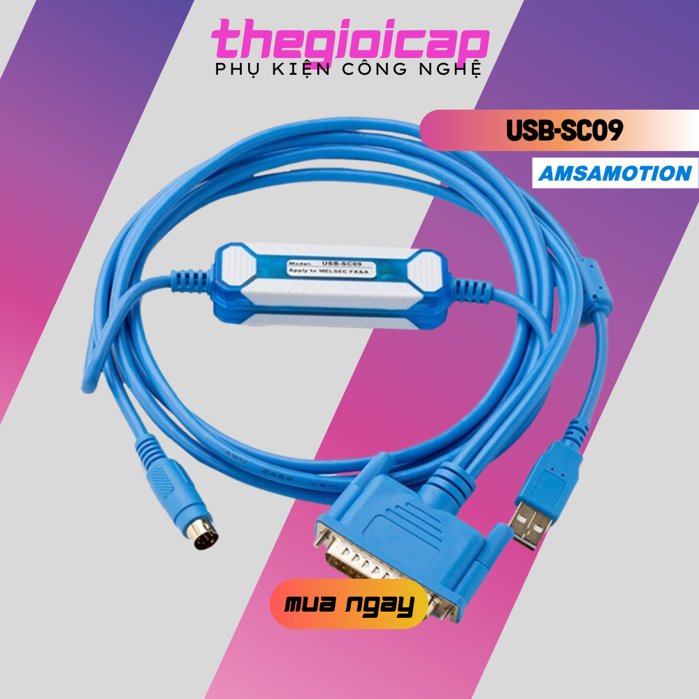 Cáp Lập Trình PLC Mitsubishi Amsamotion USB-SC09