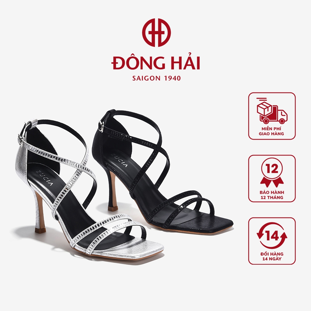 Giày Sandal Cao Gót Zucia Ankle Strap Phối Đá - SHLI6