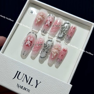 Nailbox Thiết Kế Móng Tay Giả thỏ hồng Cung Cự Giải xinh xắn Y2K 278