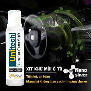  Chai xịt khử mùi Ô tô khử mùi xe hơi UNITECH công nghệ nano bạc giúp giảm stress tập trung lái xe diệt khuẩn khử mùi 