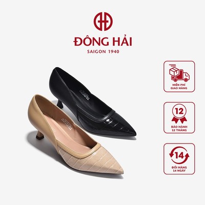 Giày Cao Gót Đông Hải Mũi Nhọn Da Dập Vân - G81R5