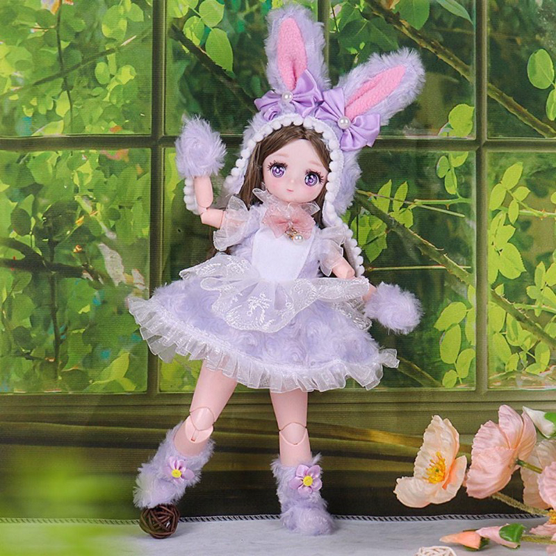 búp bê cho bé khớp cầu size 30cm , set gồm bupbe, váy , giày, mũ