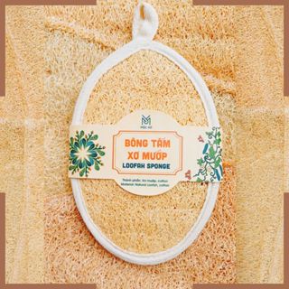 Bông Tắm Mộc Xơ với xơ Mướp Tự Nhiên Cỡ Lớn, xơ Mướp Tắm Tẩy Tế Bào Chết, Chà Lưng, Xuất Khẩu