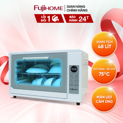 Tủ sấy tiệt trùng đa năng FUJIHOME DD48 ion âm - Sấy và khử khuẩn UVC LED, bảng điều khiển cảm ứng