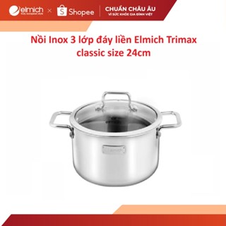 [LIFEMCMBP4 -12% đơn 250K] Nồi Inox 3 lớp đáy liền Elmich Trimax classic 2408OL size 24cm