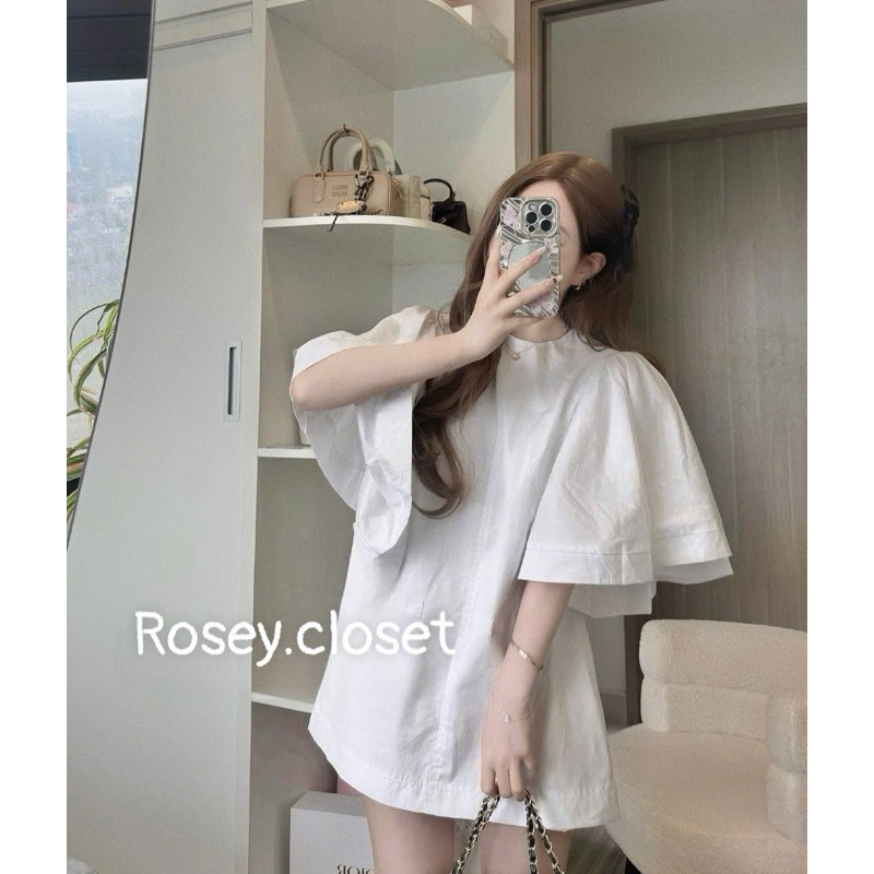 Áo váy cộc tay cánh loe tiểu thư, Váy tiểu thư đầm nữ thiết kế tay loe_Rosey.closet