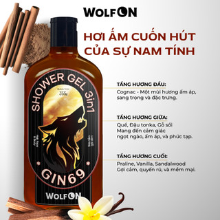 Sữa Tắm Gội Nam 3IN1 Wolf ON  Sạch Sâu, Mịn Da, Tiện Lợi, Cuốn Hút 350ml