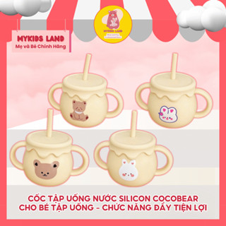 Cốc Tập Uống Nước Silicon Cao Cấp COCOBEAR Cho Bé Từ 6 Tháng Tuổi - Chức Năng Đẩy Tiện Lợi  - 250ml