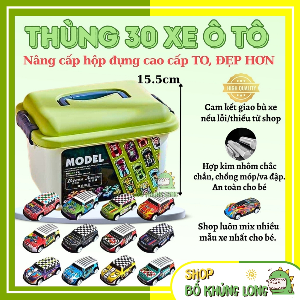 Thùng 30 Xe Ô Tô Đồ Chơi Hợp Kim Combo