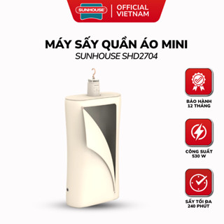 Máy Sấy Quần Áo Mini SUNHOUSE SHD2704 - 2 Chế Độ Sấy, Hẹn Giờ, Nhỏ Gọn Mang Đi Du Lịch