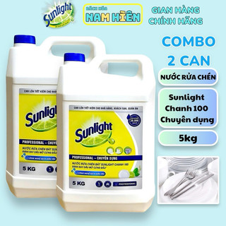  Sỉ Thùng 2 Can Nước Rửa Chén Sunlight Chanh 100 Đánh Bay Dầu Mỡ Cứng Đầu - Can 5kg Chuyên Dụng 