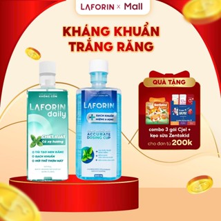 Bộ 2 chai nước súc miệng kháng khuẩn và trắng răng Laforin Chlorhexidine và Laforin Daily 500ml