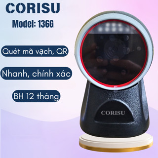 Máy Quét Mã Vạch Đa Tia QR Corisu 136G Công Nghệ CMOS Mới - Máy Đọc Mã Vạch Để Bàn