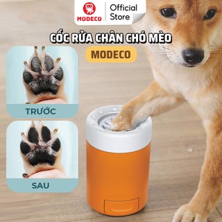  Cốc Rửa Chân Cho Chó Mèo Cao Cấp Modeco - Dụng Cụ Vệ Sinh Bàn Chân Cho Thú Cưng Tự Động Với Một Nút Nhấn Dễ Sử Dụng 