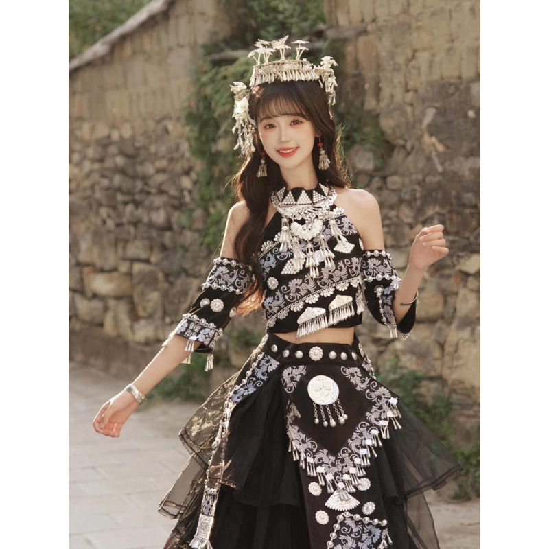 Trang phục miêu cương đen trắng ( sẵn )