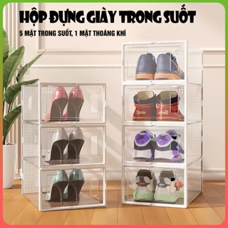 Hộp Đựng Giày Bằng Nhựa Size Lớn, Box Đựng Giày, Hộp Để Giày Dép Nam Châm Lắp Ráp Tiện Lợi Chống Bụi Chống Nước