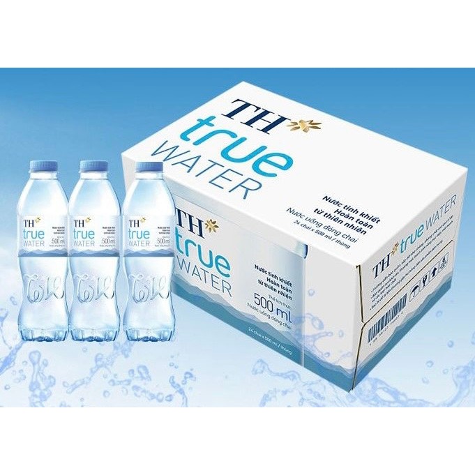 THÙNG 24 CHAI NƯỚC UỐNG ĐÓNG CHAI TH TRUE WATER 500ML