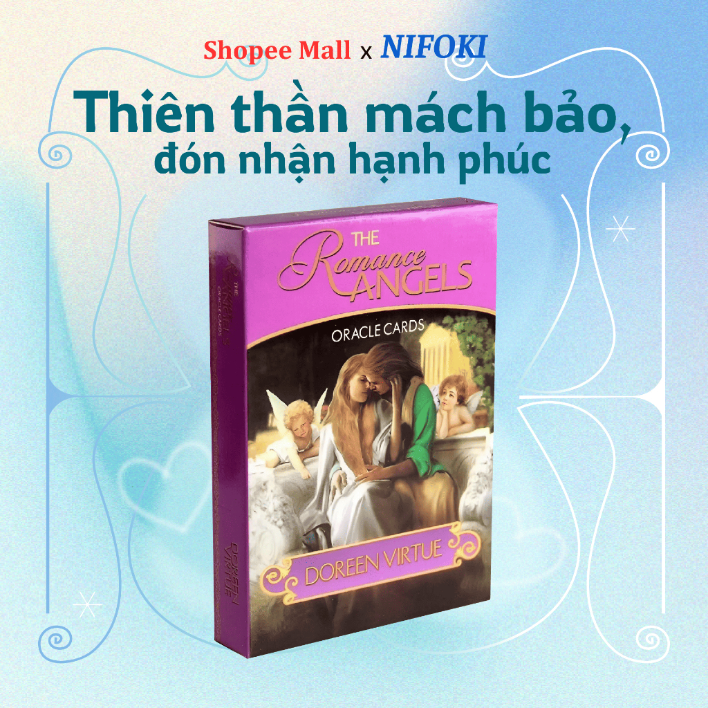 Bộ Bài Romance Angels Oracle Cards Mạ Màu Vàng Nifoki B6