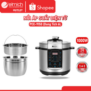 Nồi Áp Suất Điện Elmich PCE-9150 (Dung tích 6L, Công Suất 1000W, Lòng Nồi INOX 304, Có Xửng Hấp)