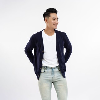 Áo CARDIGAN nam form rộng, mở khuy cổ chữ V, chất len lông cừu dày dặn - 706