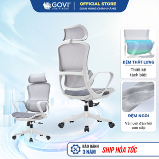 Ghế xoay văn phòng Govi Como C84B-G lưng vải lưới thoáng mát, bảo hành 3 năm