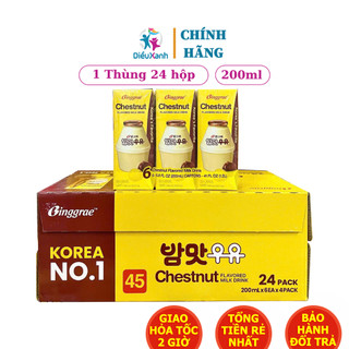  Thùng Sữa Binggrae Vị Hạt Dẻ - Sữa Tươi Vị Trái Cây - Sữa Hàn Quốc 