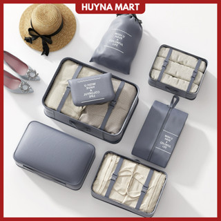 Set túi vải đựng đồ du lịch, sắp xếp quần áo, hành lý gọn gàng trong vali Huyna Mart TD73
