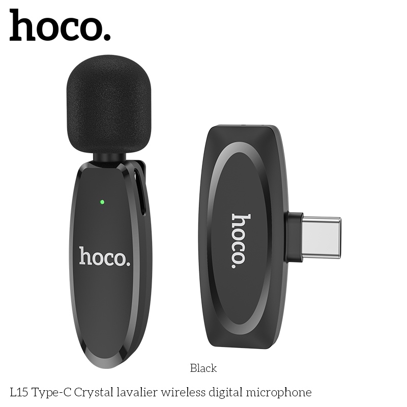 Mic cài áo Hoco L15 chân Type-C, thiết kế nhỏ gọn, kết nối không dây tiện lợi, âm thanh tốt ở khoảng