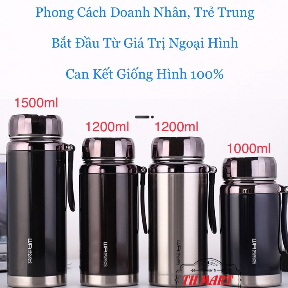 Bình giữ nhiệt kim cương BAOL inox 304 nóng lạnh, ly giữ nhiệt nhiều giờ dung tích 1000ml, 1200ml, 1