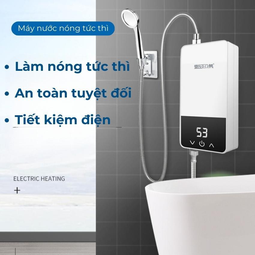Máy nước nóng trực tiếp có điều chỉnh nhiệt độ - Công suất 5500W, làm nóng tức thì, chống giật, an toàn tuyệt đối