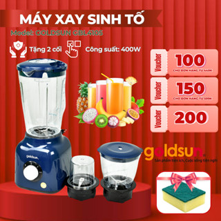 Máy xay sinh tố 3 IN 1 Goldsun GBL4115 công suất 400W, 4 lưỡi dao sắc, 3 cối nhựa, bảo hành 12 tháng