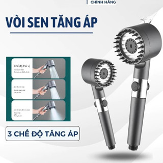 Vòi sen tăng áp, đầu vòi hoa sen Masage 4 trong 1, 3 chế độ áp suất cao tiết kiệm nước lõi cotton lọc cho nhà tắm