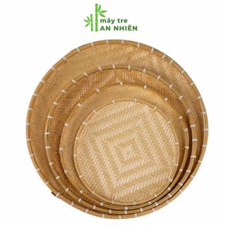 Mẹt tre trang trí đựng bánh kẹo, đồ ăn, bún đậu viền MÂY đan thủ công phục vụ nhà hàng, quán cafe