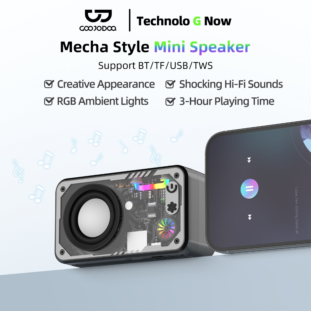 Loa Bluetooth Goojodoq LED âm thanh vòm 5.3 có thể kết nối với máy tính để bàn/máy tính xách tay/TV