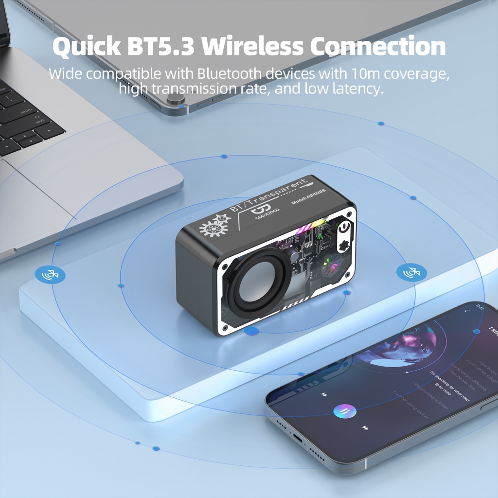 Loa Bluetooth Goojodoq LED âm thanh vòm 5.3 có thể kết nối với máy tính để bàn/máy tính xách tay/TV | BigBuy360 - bigbuy360.vn