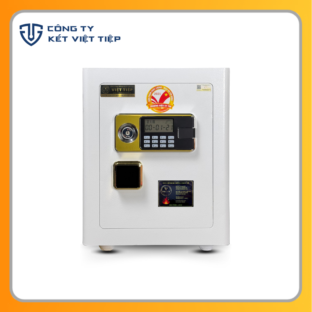 Két Việt Tiệp VSC51 DT Trắng, két sắt khóa điện tử cánh thép 7ly 50kg +- ( SP của Công Ty TNHH SX Ké