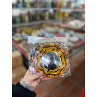 Gương Bát Quái Gỗ Tiên Thiên Phong Thủy Tráng Hợp Kim Bền Màu Treo Ngoài Trời Chặn Điềm Xấu
