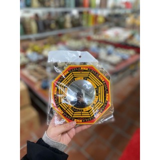 Gương Bát Quái Gỗ Tiên Thiên Phong Thủy Tráng Hợp Kim Bền Màu Treo Ngoài Trời Chặn Điềm Xấu