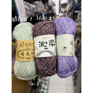 Len cúc tần-Sợi sơnin (chenille),t/p 78% cotton,22% polyester, dùng đan len thủ công,50g/cuộn,nhãn hiệu: Snowball,CT50..