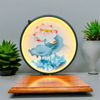  Kệ Tranh Đèn Led Hào Quang Tôn Tượng Phật Trang Trí,Decor Tiểu Cảnh... Decor Thủ Công Bảo Bảo GL 