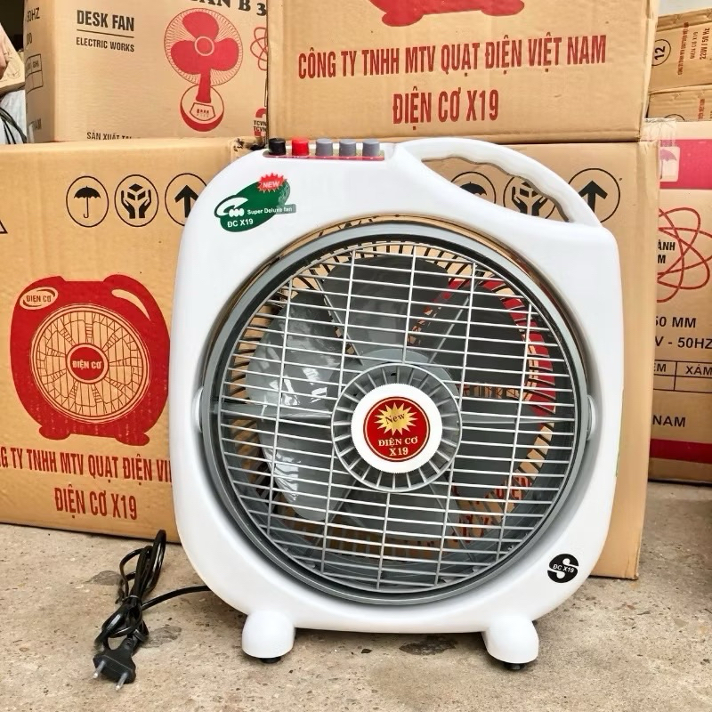 Quạt điện hộp tản gió X19, Quạt bàn đảo T300/T350 Điện cơ 1991 - Hàng Việt Nam
